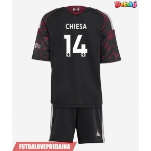 Lacne Dětský Futbalové dres Liverpool Federico Chiesa #14 2026-27 Krátky Rukáv - Tretina (+ trenírky)